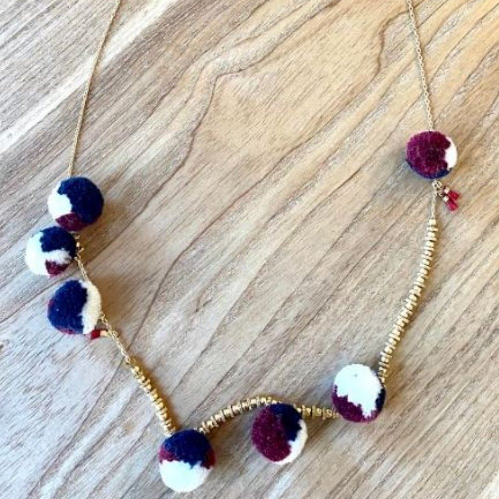 Madewell Pom Pom Tassle Gold Necklave